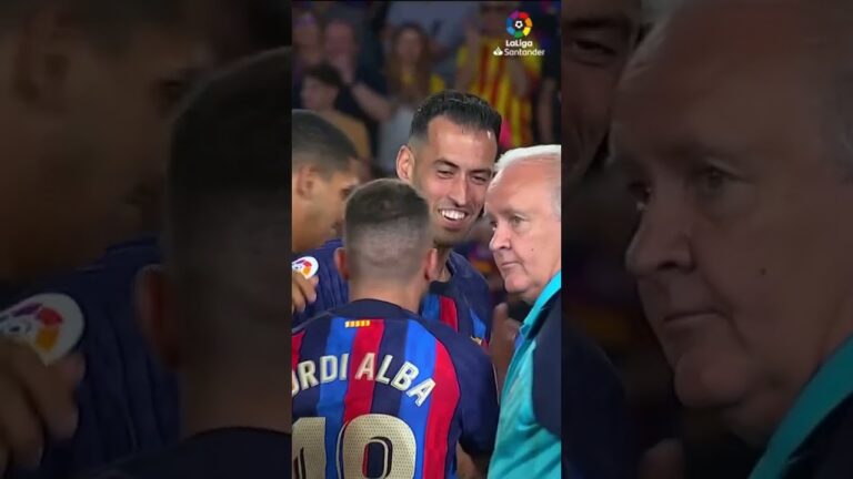 hommage émouvant à jordi alba et busquets…💙 ❤️ #short #laligasantander #fcbarcelona