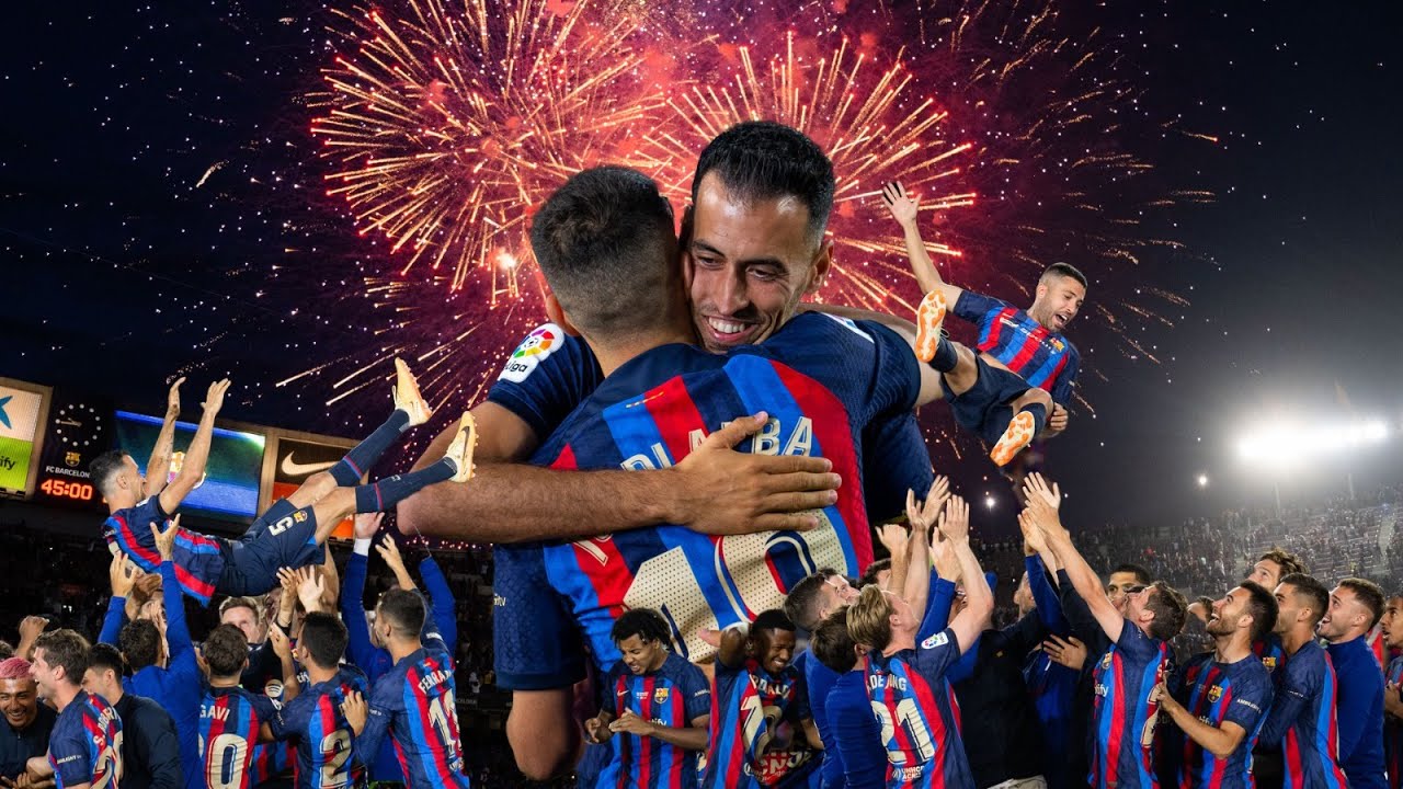 sergio busquets & jordi alba dit au revoir + spotify camp nou adieu historique