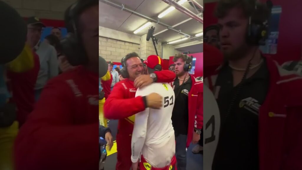 au coeur de l’écurie ferrari après sa victoire sur les 24 heures du mans #shorts #ferrari