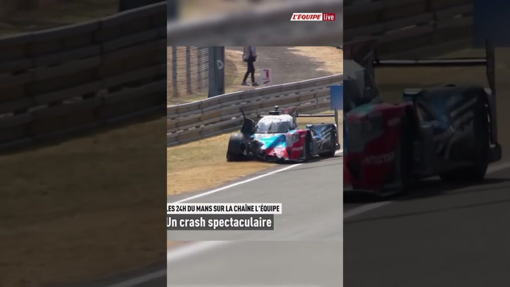 😲crash spectaculaire pendant les 24 heures du mans 2023 #shorts #crash #24hdumans