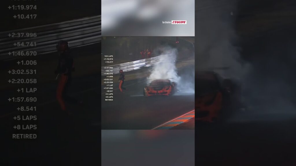 🫣Énorme risque pris par le pilote ferrari sur la piste des 24 heures du mans #shorts#crash#24hdumans