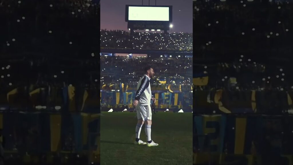 🤯 l’accueil sensationnel de la bombonera pour messi lors du jubilé de riquelme ! #shorts