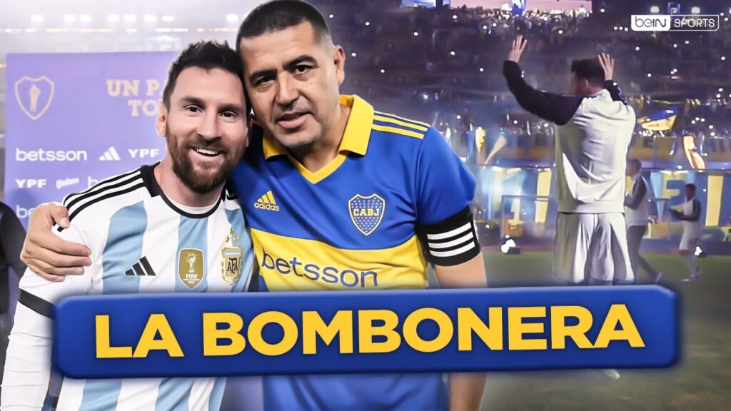 messi et riquelme honorés par la bombonera