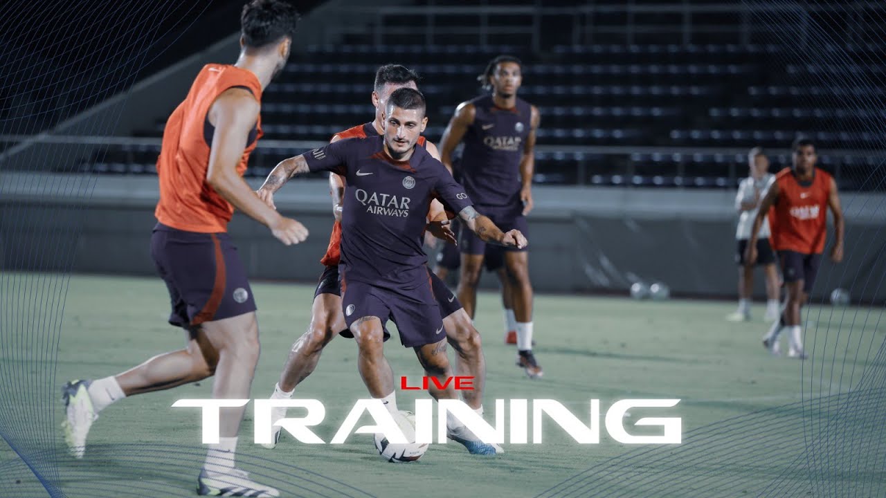 paris saint germain training session live from osaka 🔴🔵