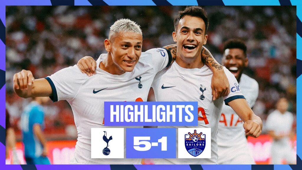 richarlison scores hat trick in singapore | tottenham hotspur 5 1 lion city sailors | résumé