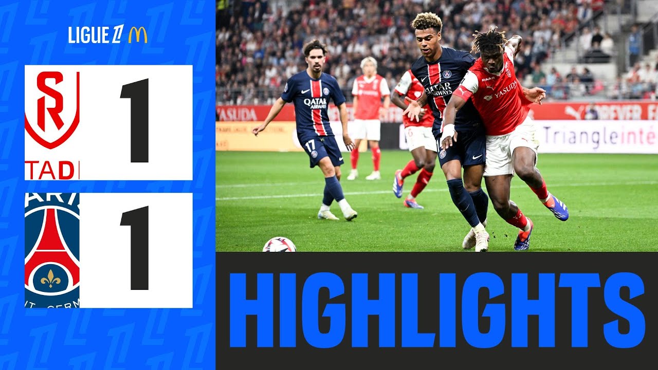 résumé vidéo : stade de reims – paris saint germain (1 1) – 5ème journée de ligue 1 mcdonald’s 24/25