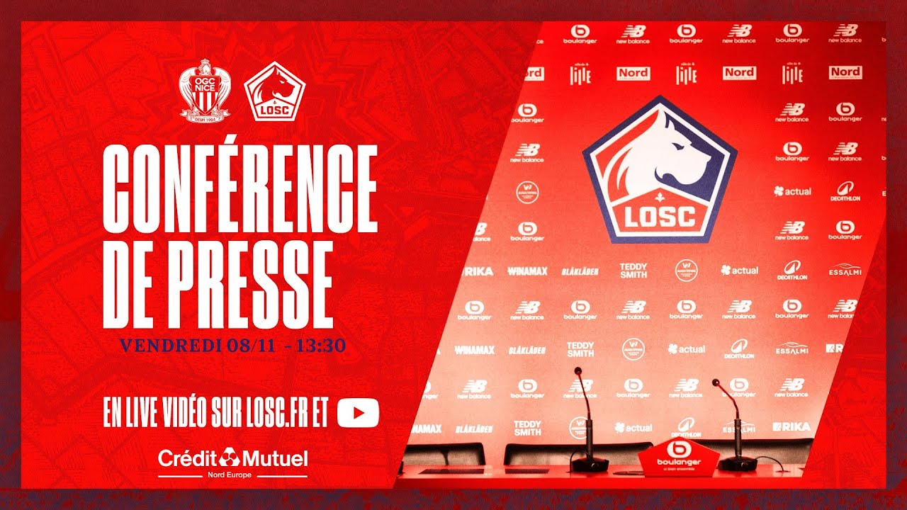 plongez dans les coulisses du #ogcnlosc avec la conférence de presse du crédit mutuel nord europe 🎙️