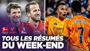 résumé du week end : mbappé et le real en promenade, kane frappe fort ! (23 24 novembre)