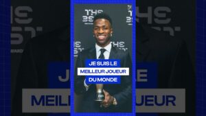 vinicius jr réplique au ballon d’or : « je suis le meilleur joueur au monde ! » 🤴 #shorts